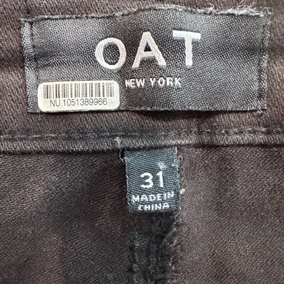 Oat New York Pants High-Rise Wide-Leg Crop Brown Sz 31 Minimal Lagenlook Neutral - Picture 2 of 12